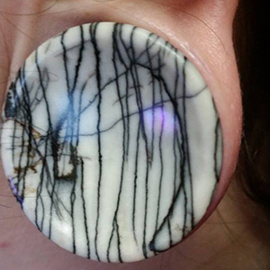 Concave Stone and Glass Plugs Customer Photo